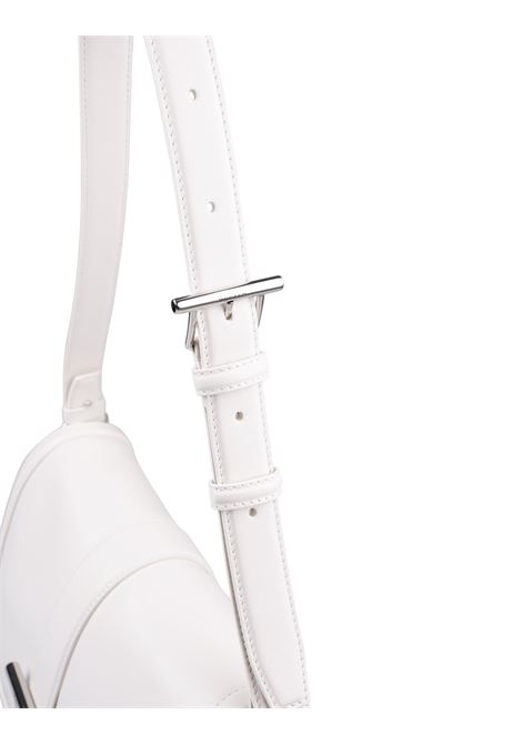 Borsa Grande Satchel Con Fibbia A T in Bianco/Argento ALEXANDER MCQUEEN | 825140-1MAAD9002